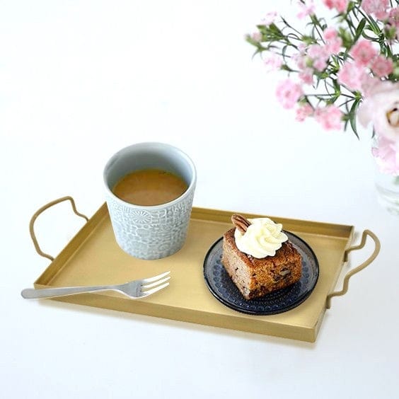 Tava pentru servire din metal, Goldie Small Auriu, L30xl19xH1 cm (1)