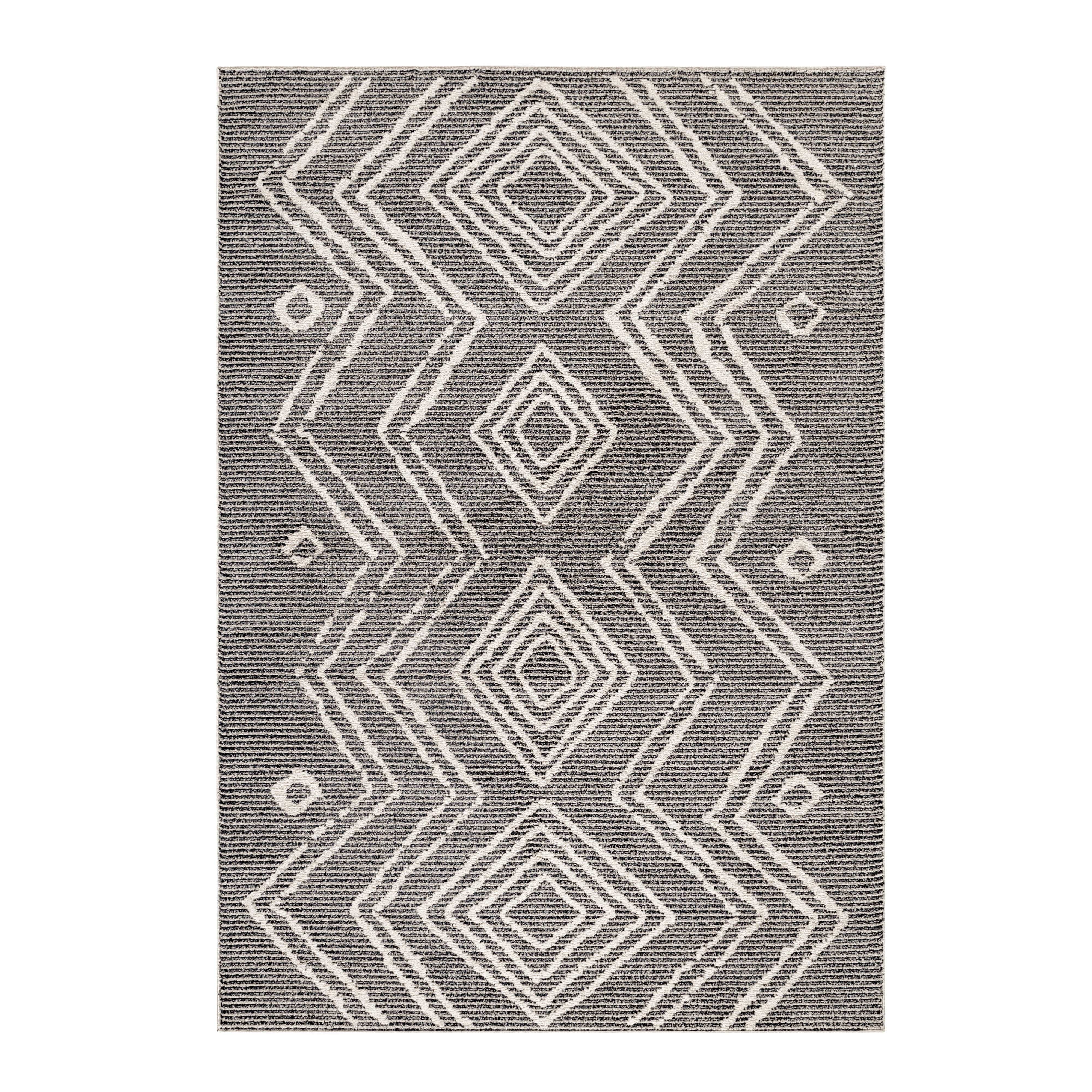 Ayyildiz Teppiche 80 X 150 cm Traversa din poliester Taznaxt 5104 Berber Design Negru