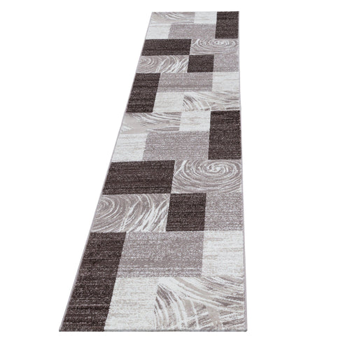 Traversa din PP Parma 9220 Abstract Checkered Maro & AYYTPCH-PARMA9220BROWN-TRAVERSA