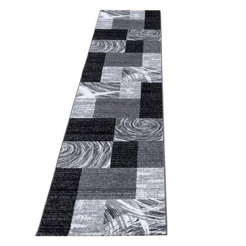 Ayyildiz Teppiche 80 X 300 cm Traversa din PP Parma 9220 Abstract Checkered Negru
