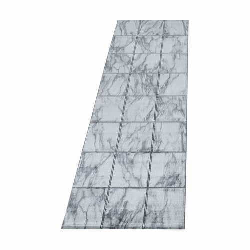 Traversa din PP si poliester Naxos 3816 Marmor Design Argintiu & AYYTPCH-NAXOS3816SILVER-TRAVERSA