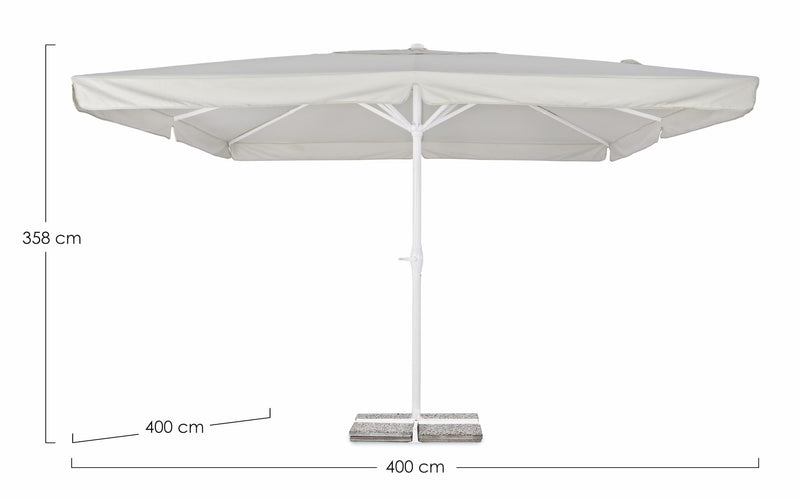 Umbrela de soare, Alghero Gri Deschis / Alb, L400xl400xH358 cm (6)