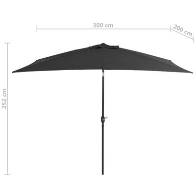 Umbrela de soare, Beauty Antracit, L300xl200xH252 cm (6)
