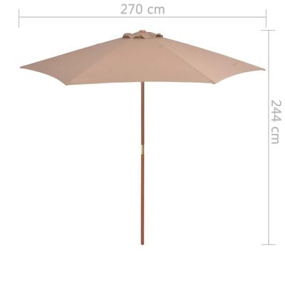 Umbrela de soare, Beka Grej, Ø270xH244 cm (5)