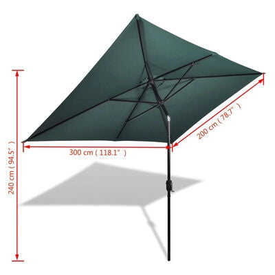 Umbrela de soare dreptunghiulara, Emi Verde, L200xl300xH240 cm (5)