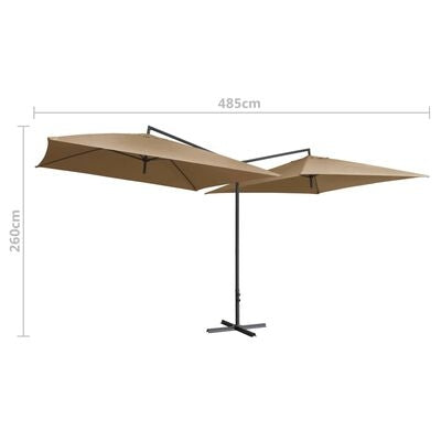 Umbrela de soare dubla, Rain Grej, L485xl250xH260 cm (5)