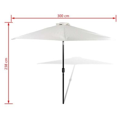 Umbrela de soare, Edy Alb, Ø300xH238 cm (5)