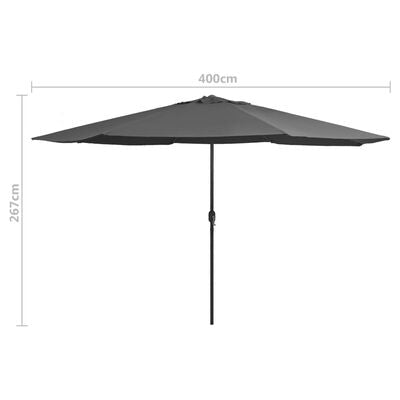 Umbrela de soare, Rais Antracit, Ø400xH267 cm (6)