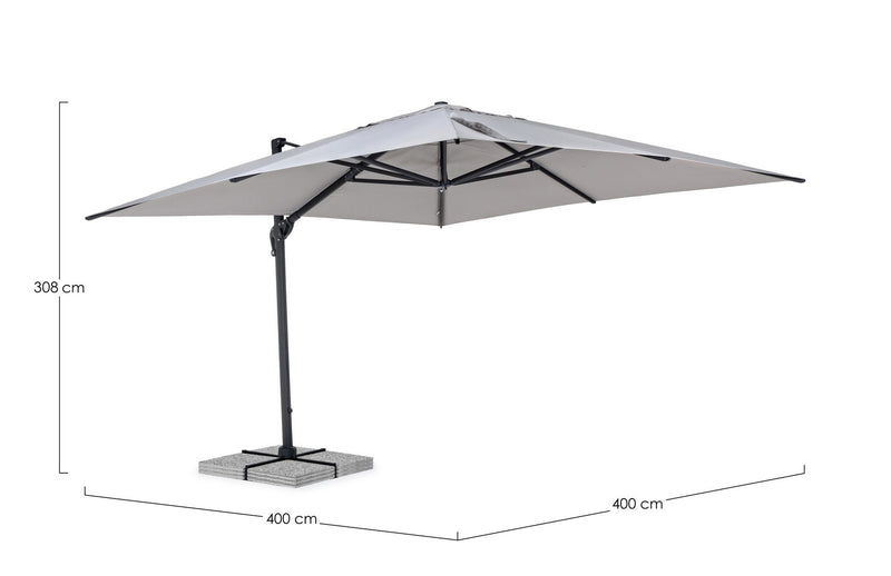 Umbrela de soare suspendata, Calis Gri Deschis, L400xl400xH308 cm (15)