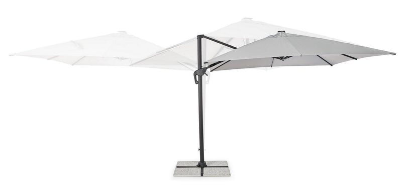 Umbrela de soare suspendata, cu LED solar inclus, Ines Gri Deschis, L300xl300xH265 cm (5)