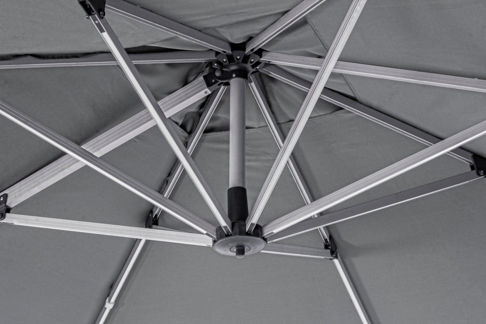 Umbrela de soare suspendata, cu LED solar inclus, Ines Gri Inchis, L300xl300xH265 cm (7)