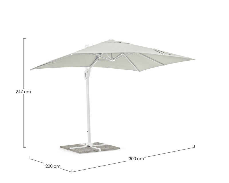Umbrela de soare suspendata, Eden D Gri Deschis, L300xl200xH247 cm (10)