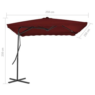 Umbrela de soare suspendata, Ella Bordeaux, L250xl250xH230 cm (5)