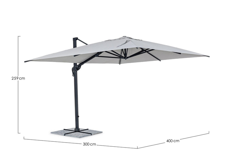 Umbrela de soare suspendata, Ines D Gri Deschis, L400xl300xH259 cm (14)