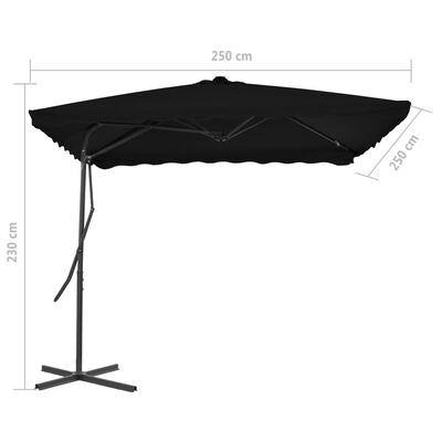 Umbrela de soare suspendata, Ella Negru, L250xl250xH230 cm (5)
