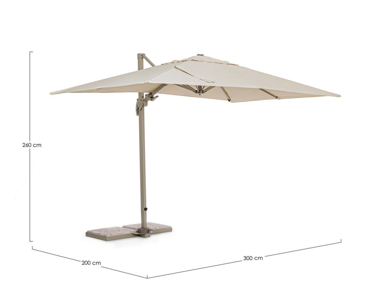Umbrela de soare suspendata, Saragozza B Bej, L300xl200xH260 cm (11)