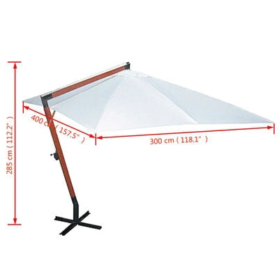 Umbrela de soare suspendata, Timeless Alb, L300xl400xH285 cm (5)