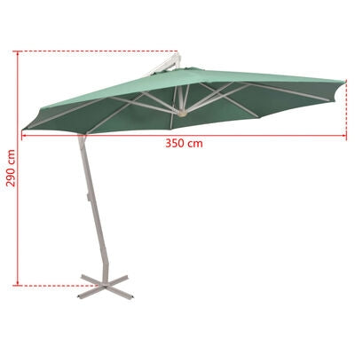 Umbrela de soare suspendata, Valko Verde, Ø350xH290 cm (7)