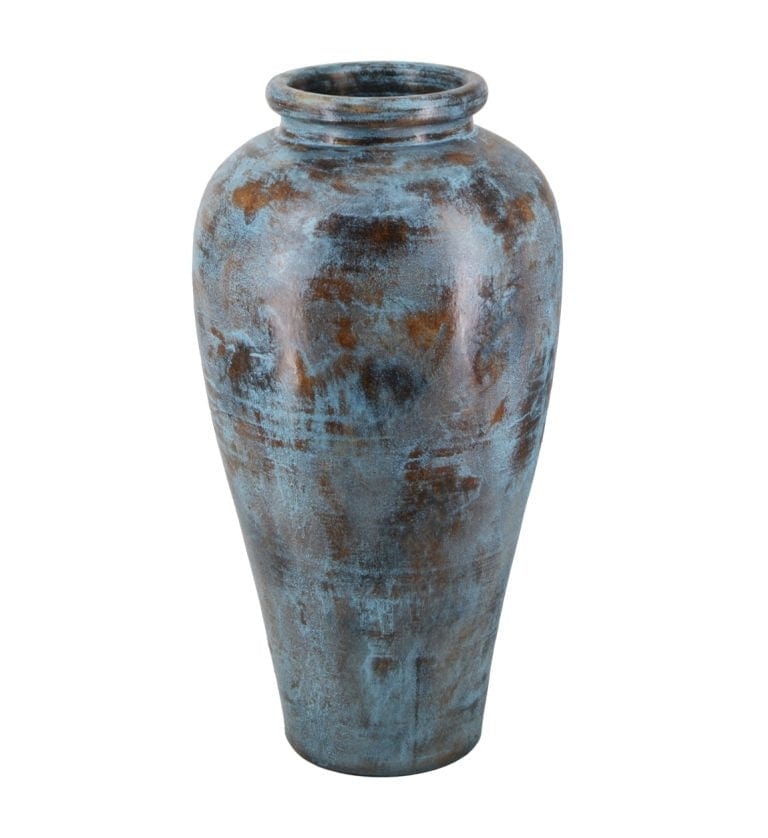 Vaza decorativa din ceramica, Aged Large Bleu / Maro, Ø42xH80 cm