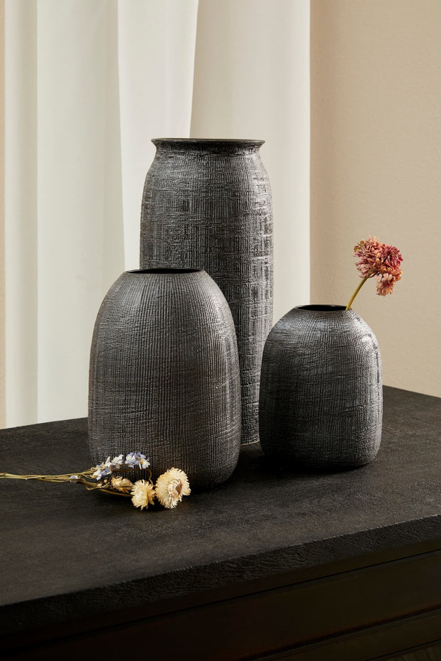 Vaza decorativa din ceramica, Papyrus L Gri Inchis, Ø18xH25,3 cm (1)