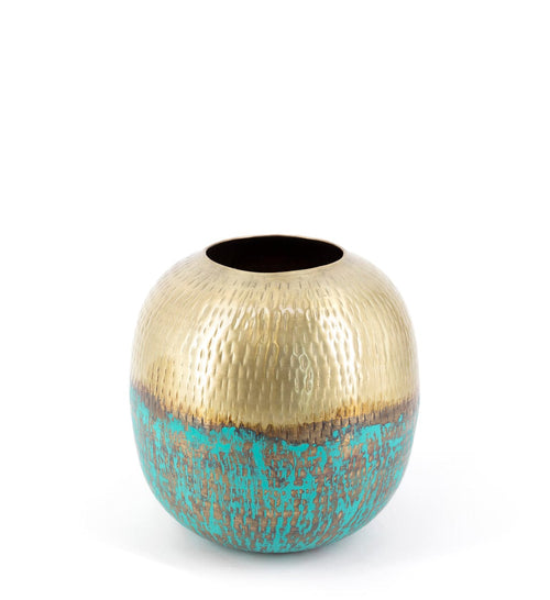 Vaza decorativa din metal, Antique Big Auriu, L24xl24xH24 cm