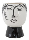 Vaza decorativa din portelan, Face Round Alb / Negru, Ø14xH18,2 cm (1)