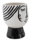 Vaza decorativa din portelan, Face Round Alb / Negru, Ø14xH18,2 cm (2)