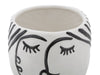Vaza decorativa din portelan, Face Round Alb / Negru, Ø14xH18,2 cm (3)