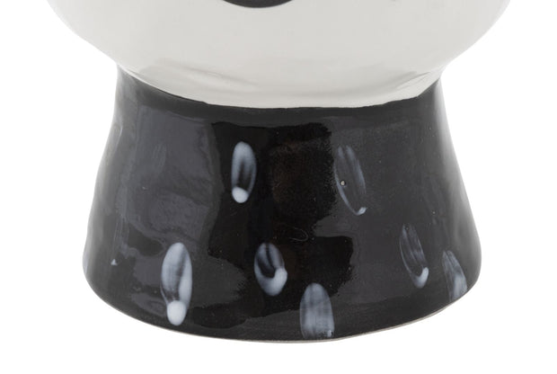 Vaza decorativa din portelan, Face Round Alb / Negru, Ø14xH18,2 cm (5)