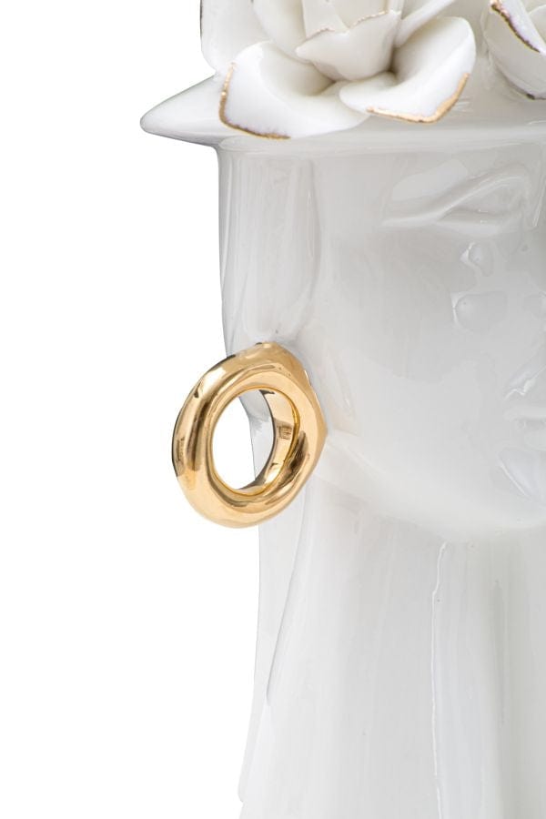 Vaza decorativa din portelan, Woman Elegant Alb / Auriu, L15xl13,3xH23,5 cm (3)