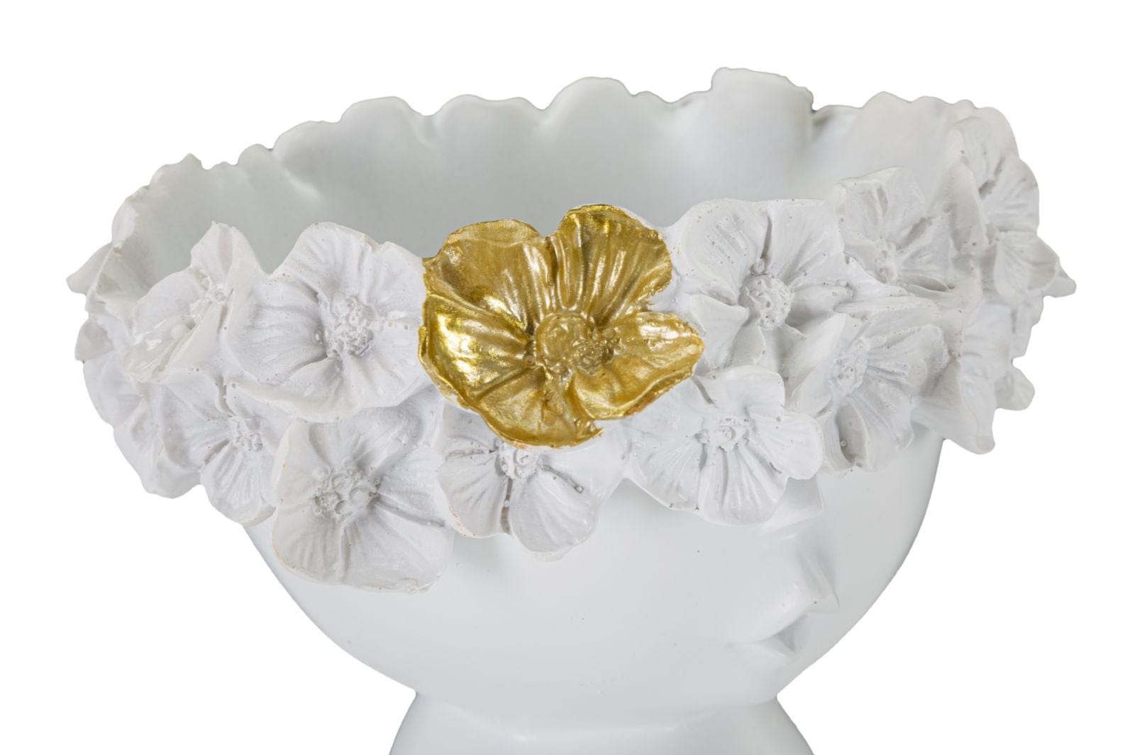 Vaza decorativa din rasina, Lady Cempaka Small Alb / Auriu, L15xl12,5xH14 cm (3)