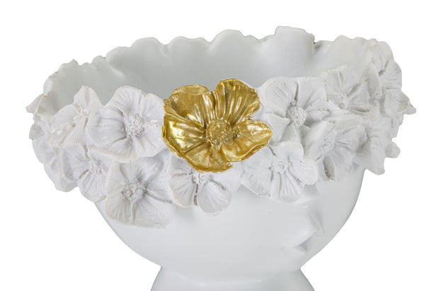 Vaza decorativa din rasina, Lady Cempaka Small Alb / Auriu, L15xl12,5xH14 cm (3)