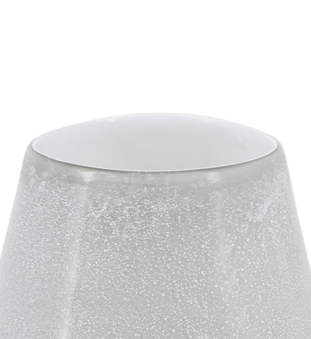 Vaza decorativa din sticla, Atlantis Low Alb / Ivoir, Ø20xH20 cm (1)