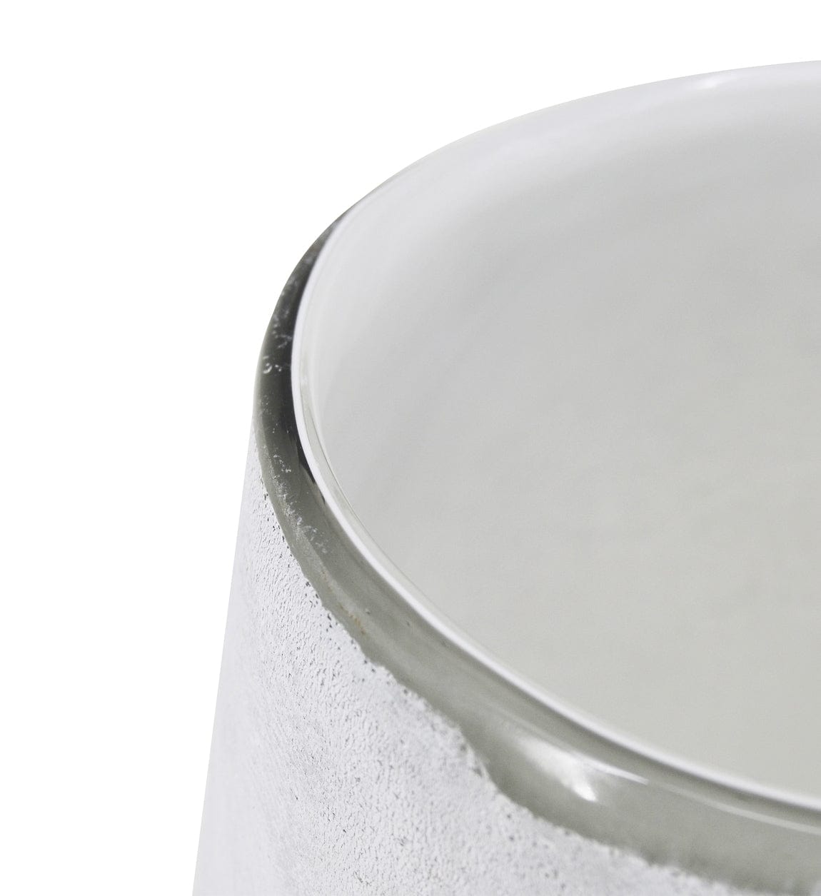 Vaza decorativa din sticla, Atlantis Low Alb / Ivoir, Ø20xH20 cm (2)