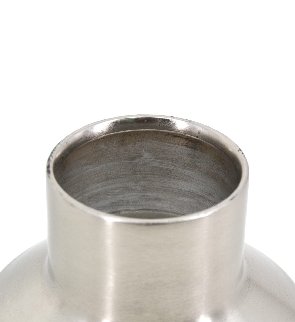 Moycor Vaza decorativa din sticla si metal, Sheva Large Nickel / Clear, Ø13xH25 cm