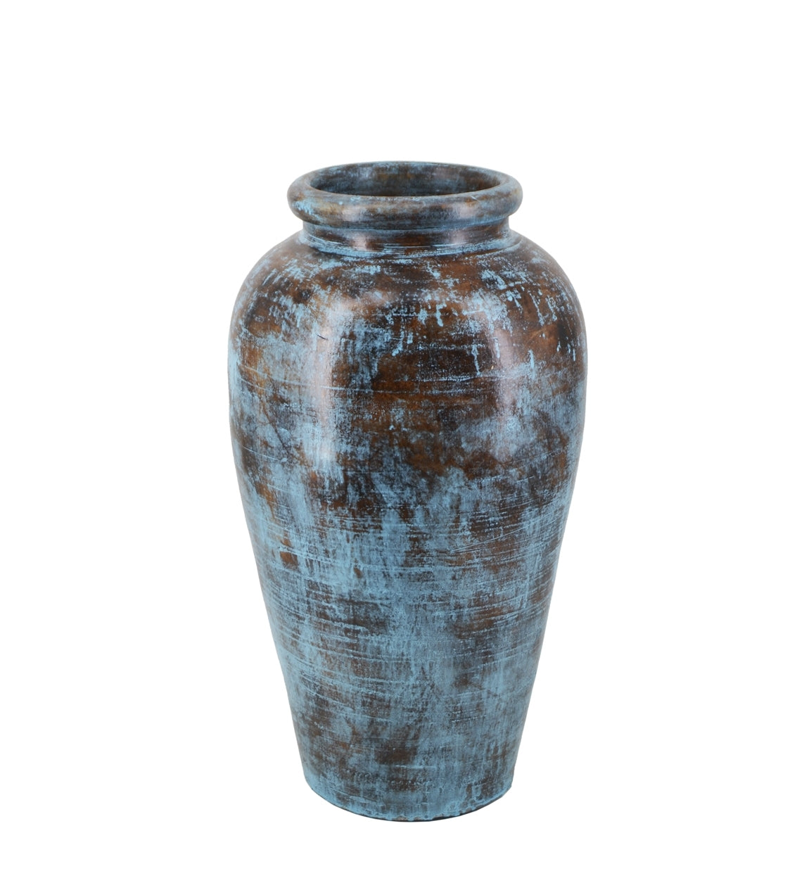 Vaza decorativa din ceramica, Aged Small Bleu / Maro, Ø33xH60 cm