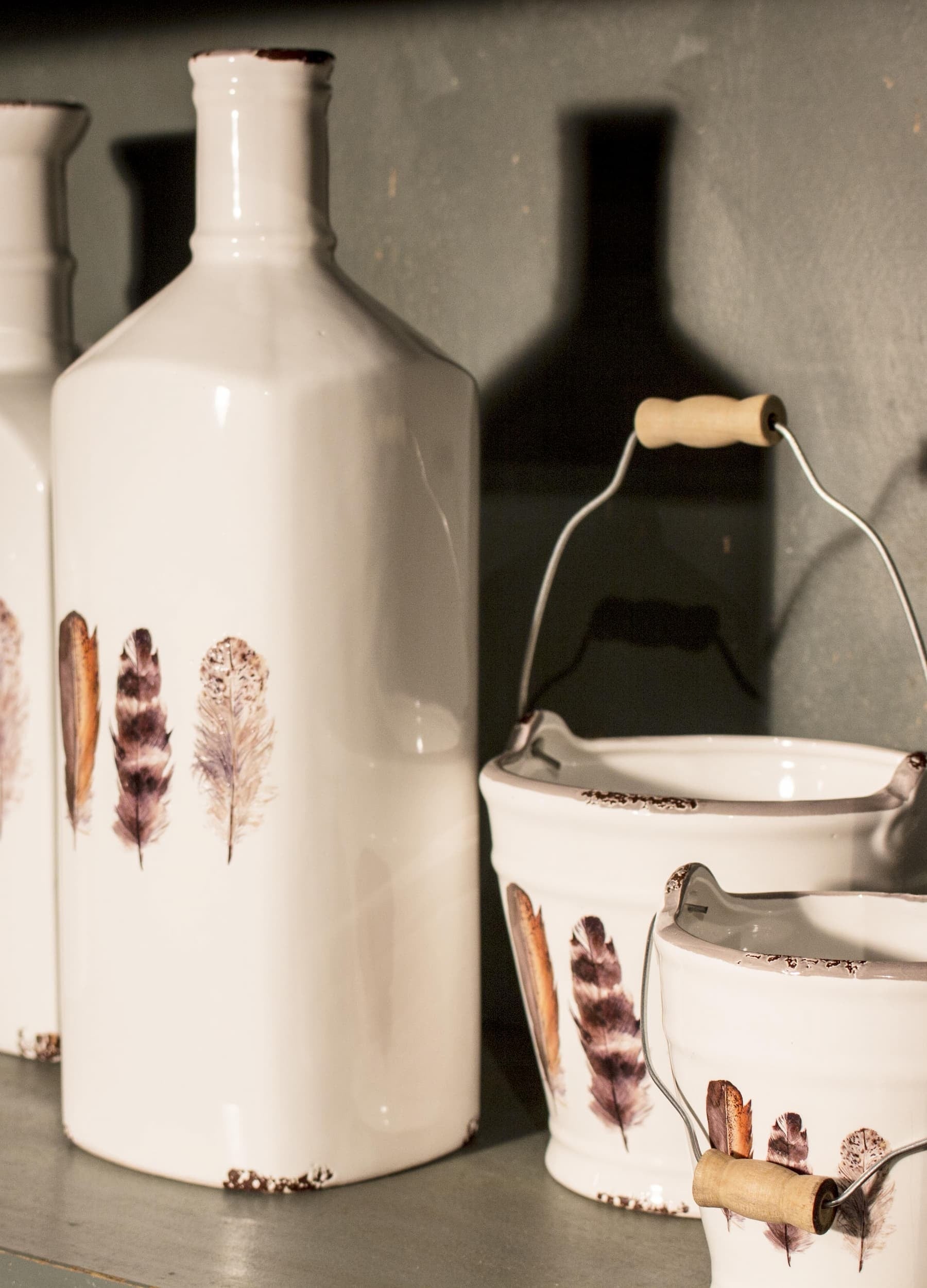 Vaza decorativa din ceramica, Huritt Thin Multicolor, L11xl10xH30 cm (1)