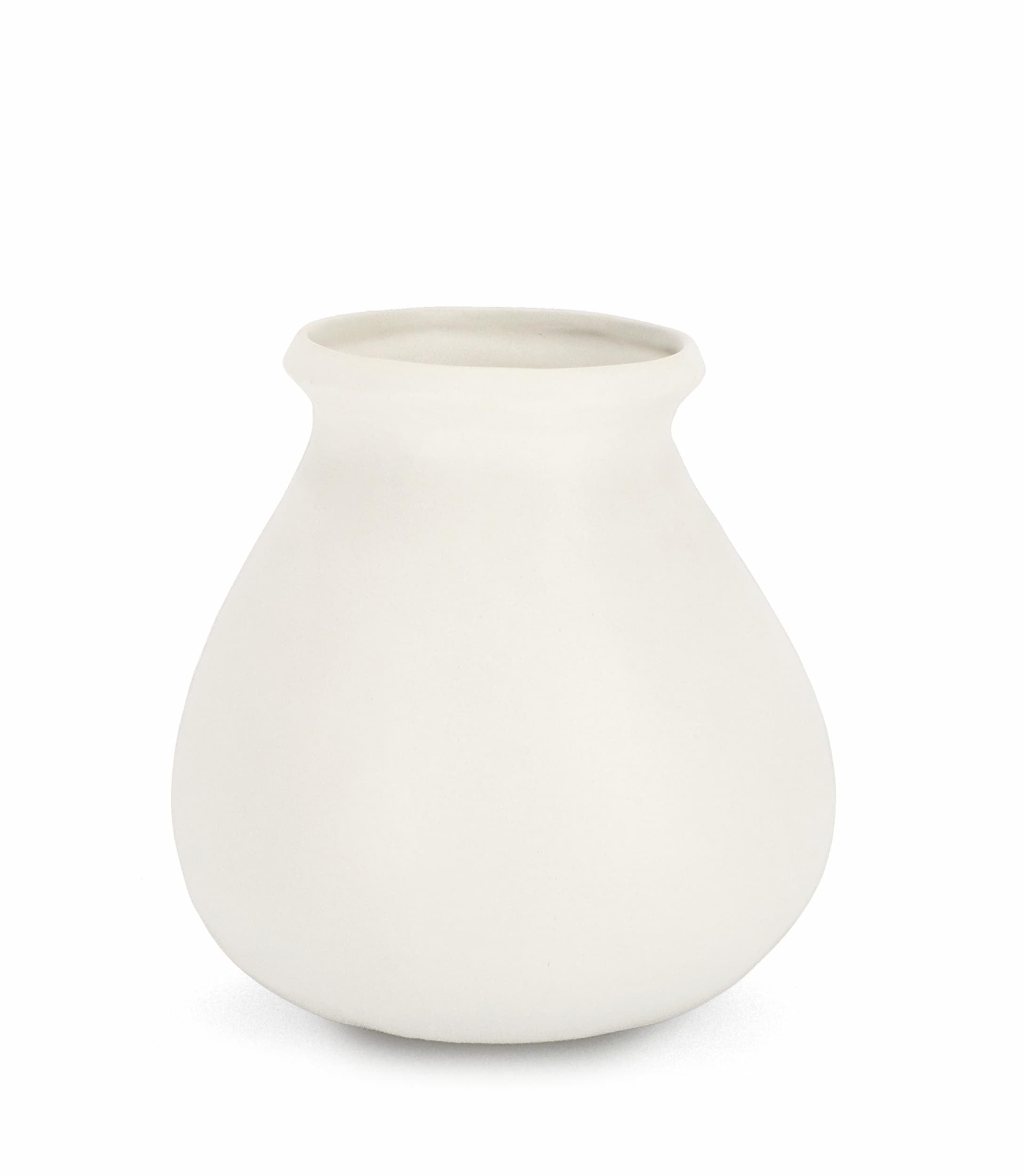 Vaza decorativa din ceramica, Mediterranean A Alb, Ø19xH18,5 cm