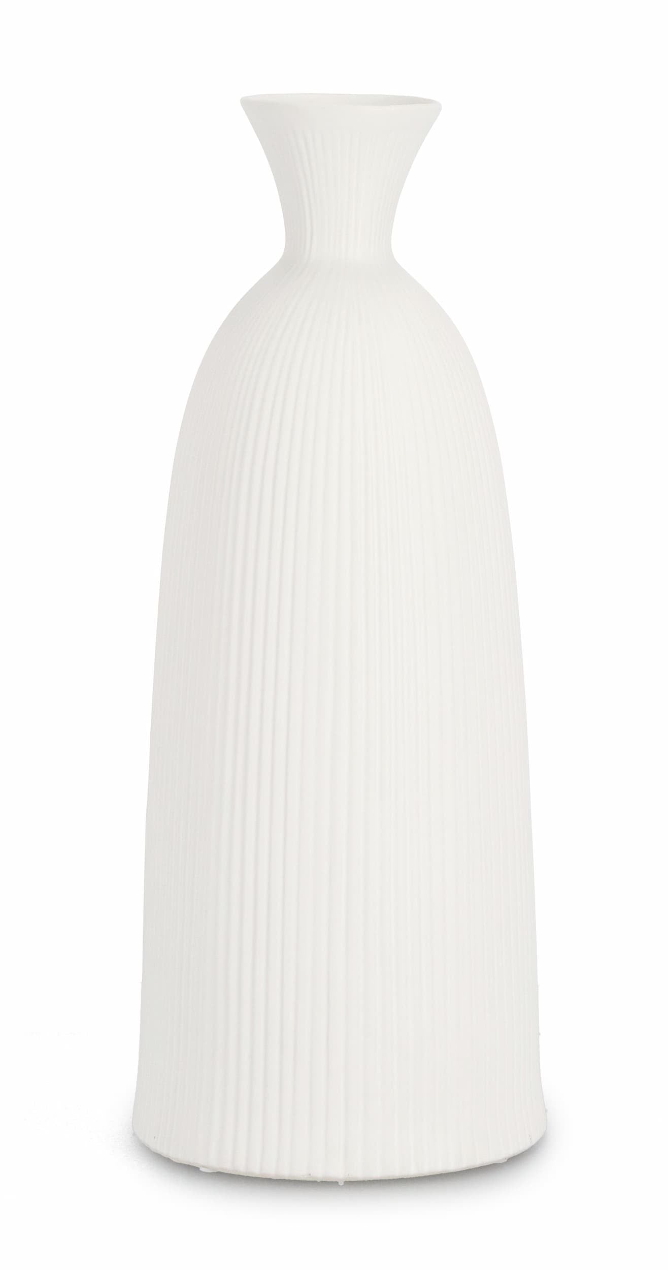 Vaza decorativa din ceramica, Striped E Alb, Ø23xH57 cm