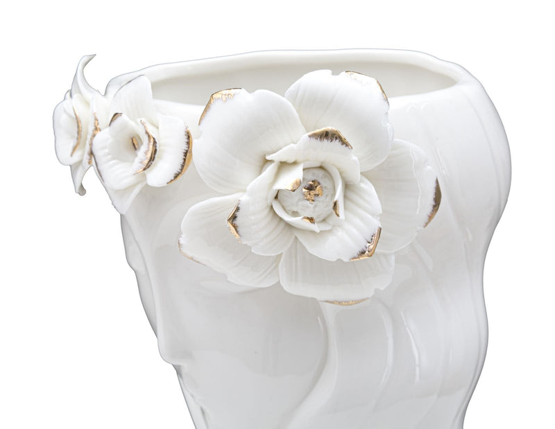 Vaza decorativa din portelan, Woman Cute Alb / Auriu, L14,8xl13xH29 cm (4)