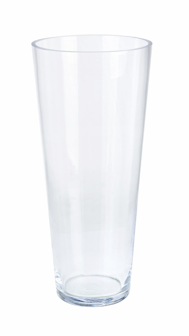Vaza decorativa din sticla Venice Konic Transparent, Ø15xH40 cm