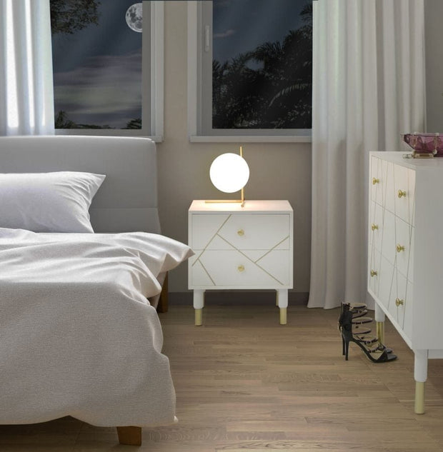 Veioza Glamy Low Auriu / Alb (4)