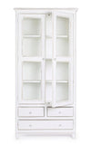 Vitrina din lemn de mango, cu 3 sertare si 2 usi Colette Large Alb Antichizat, l90xA38xH185 cm (3)