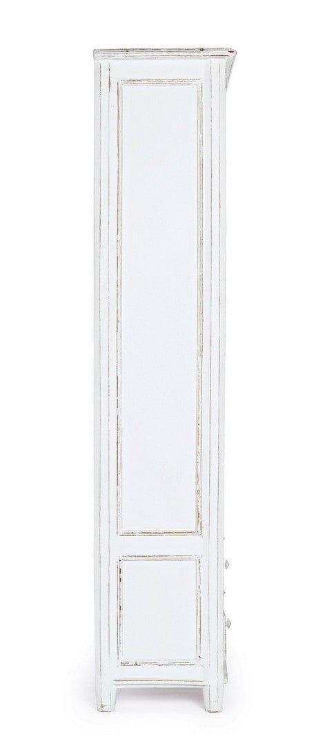 Vitrina din lemn de mango, cu 3 sertare si 2 usi Colette Large Alb Antichizat, l90xA38xH185 cm (4)
