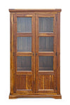 Vitrina din lemn de salcam, cu 2 usi, Chateaux Big Natural, l100xA40xH180 cm (1)