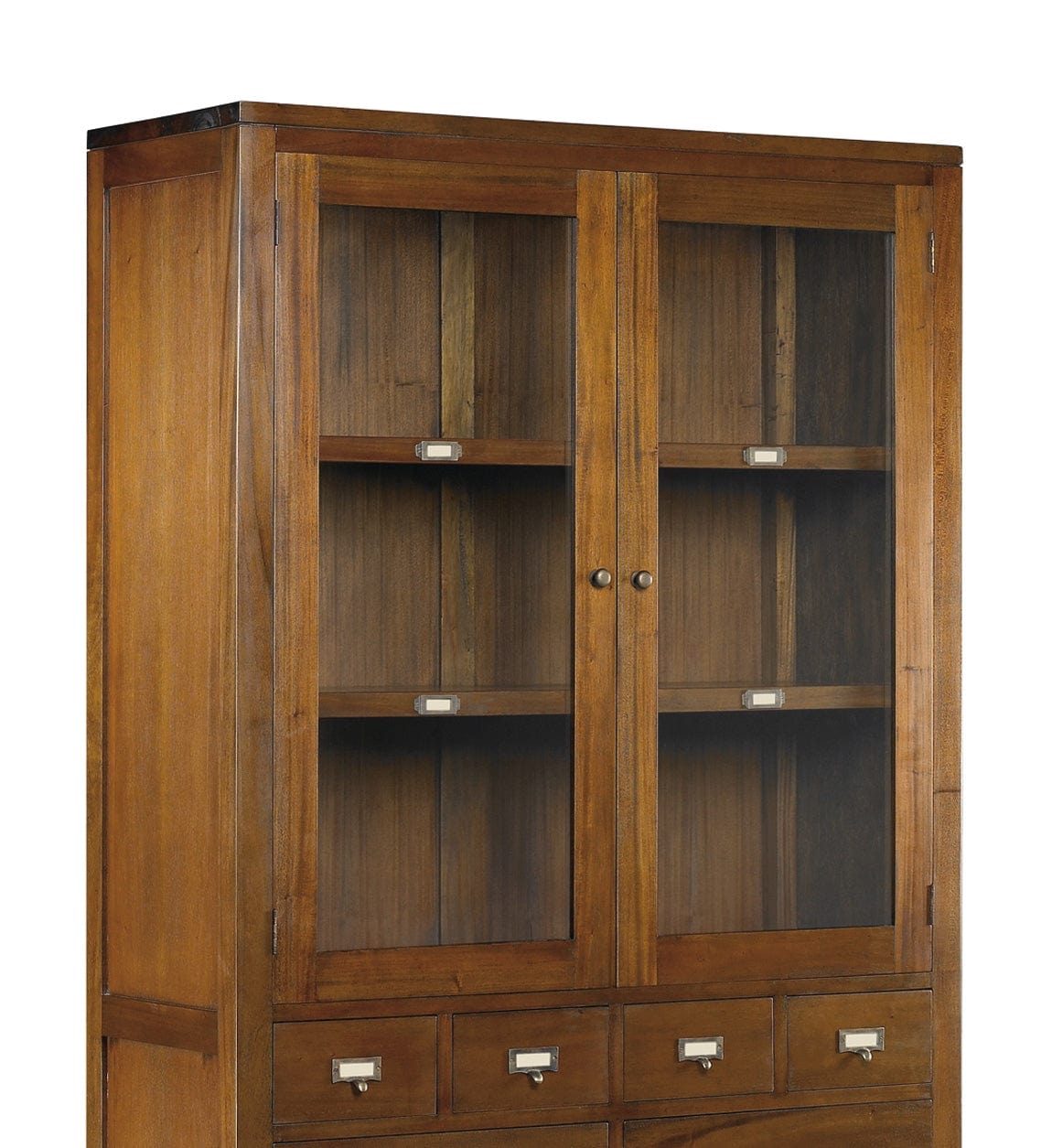 Vitrina din lemn si furnir, cu 6 sertare si 4 usi, Flamingo Tall Nuc, l105xA40xH200 cm (1)