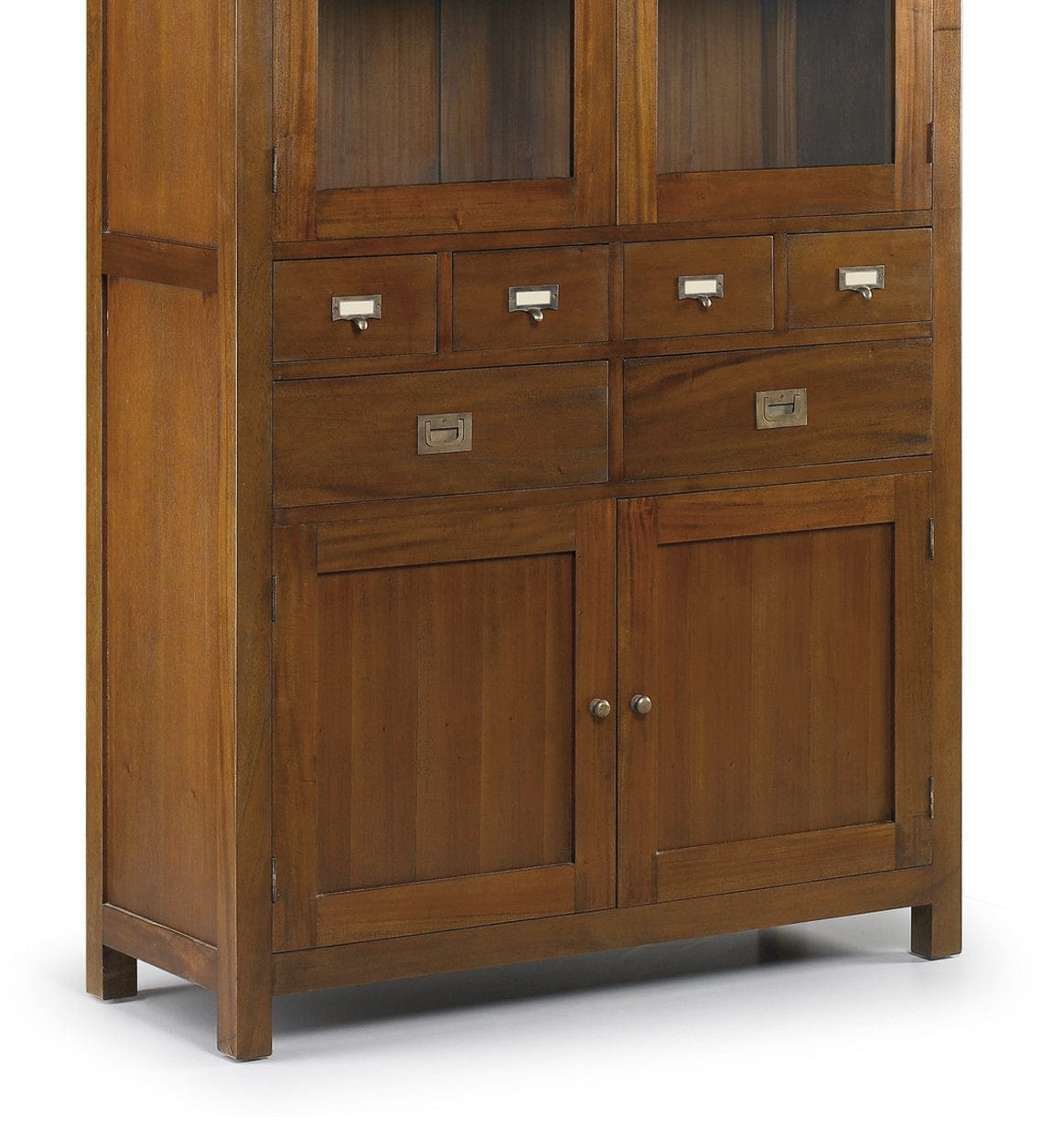 Vitrina din lemn si furnir, cu 6 sertare si 4 usi, Flamingo Tall Nuc, l105xA40xH200 cm (2)