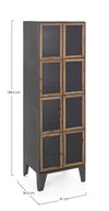 Vitrina din metal, cu 1 usa Border Medium Gri / Natural, l41xA33,5xH138,5 cm (2)
