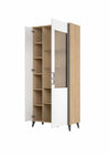 Vitrina din pal, cu 2 usi Moet 12 Big Nuc American / Alb / Grafit, l90xA42xH204 cm (1)