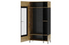 Vitrina din pal, cu 2 usi si LED inclus, Lucas 12 Big Stejar Artisan / Negru Mat, l90xA42xH193 cm (3)